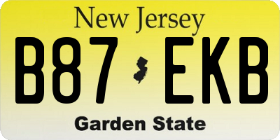 NJ license plate B87EKB
