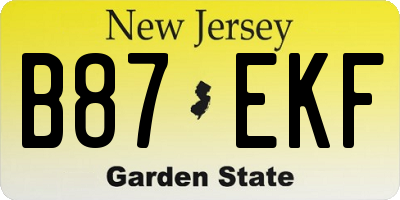 NJ license plate B87EKF