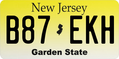NJ license plate B87EKH