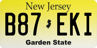 NJ license plate B87EKI