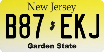 NJ license plate B87EKJ