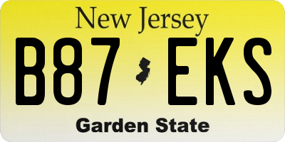 NJ license plate B87EKS