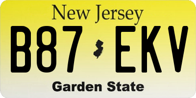 NJ license plate B87EKV