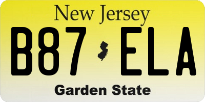 NJ license plate B87ELA
