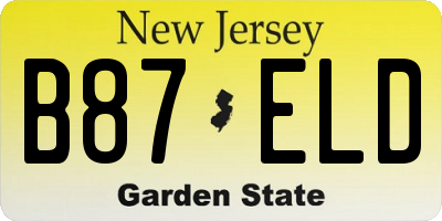 NJ license plate B87ELD