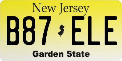 NJ license plate B87ELE
