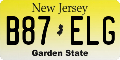NJ license plate B87ELG