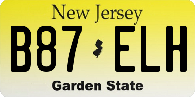 NJ license plate B87ELH