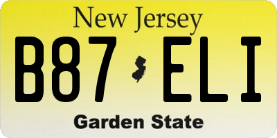 NJ license plate B87ELI