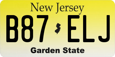 NJ license plate B87ELJ