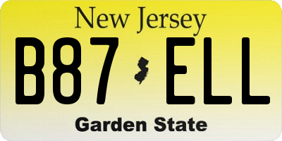 NJ license plate B87ELL