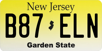 NJ license plate B87ELN