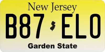 NJ license plate B87ELO