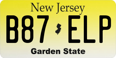 NJ license plate B87ELP
