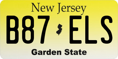 NJ license plate B87ELS