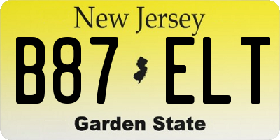 NJ license plate B87ELT