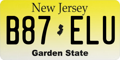 NJ license plate B87ELU