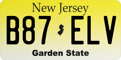 NJ license plate B87ELV