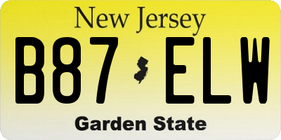 NJ license plate B87ELW
