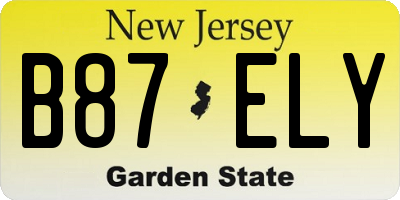 NJ license plate B87ELY