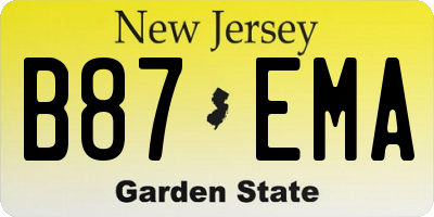 NJ license plate B87EMA