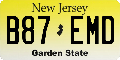 NJ license plate B87EMD