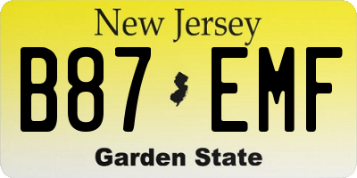 NJ license plate B87EMF