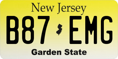 NJ license plate B87EMG