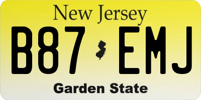 NJ license plate B87EMJ