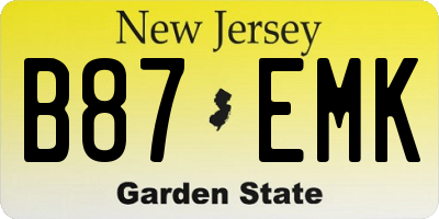 NJ license plate B87EMK