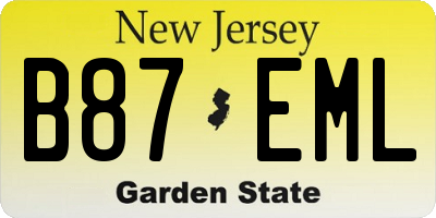 NJ license plate B87EML