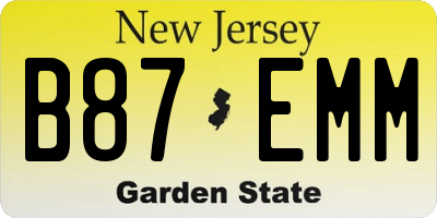 NJ license plate B87EMM