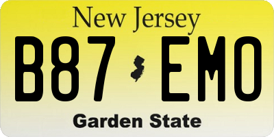 NJ license plate B87EMO