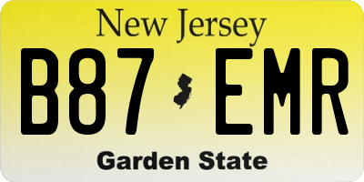 NJ license plate B87EMR