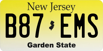 NJ license plate B87EMS