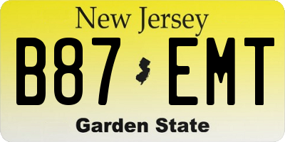 NJ license plate B87EMT