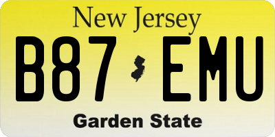 NJ license plate B87EMU