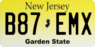 NJ license plate B87EMX