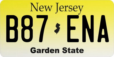 NJ license plate B87ENA