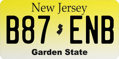NJ license plate B87ENB