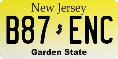 NJ license plate B87ENC
