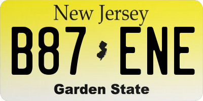 NJ license plate B87ENE