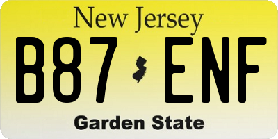 NJ license plate B87ENF