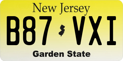 NJ license plate B87VXI