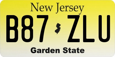 NJ license plate B87ZLU
