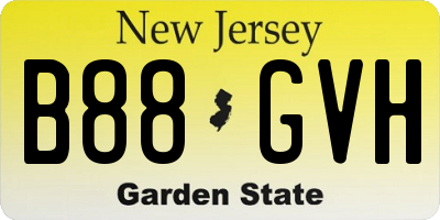 NJ license plate B88GVH