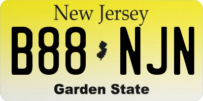 NJ license plate B88NJN