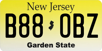 NJ license plate B88OBZ