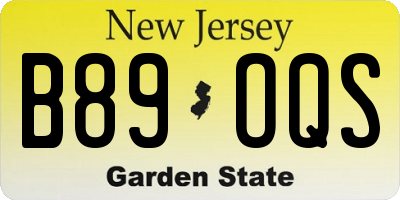 NJ license plate B89OQS