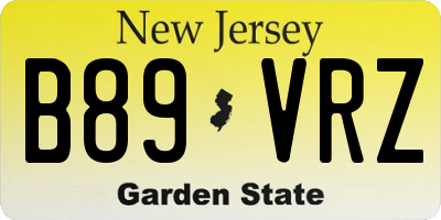 NJ license plate B89VRZ